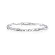 SLOANE STREET Sterling Silver and White Topaz Bangle Bracelet